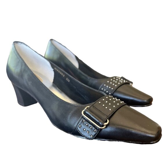 Vintage Ros Hommerson Leather Stud Detail Pumps 8N - Picture 1 of 9